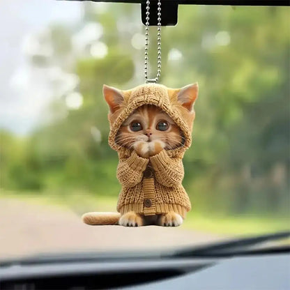 2D Car Hanging Cat Pendant