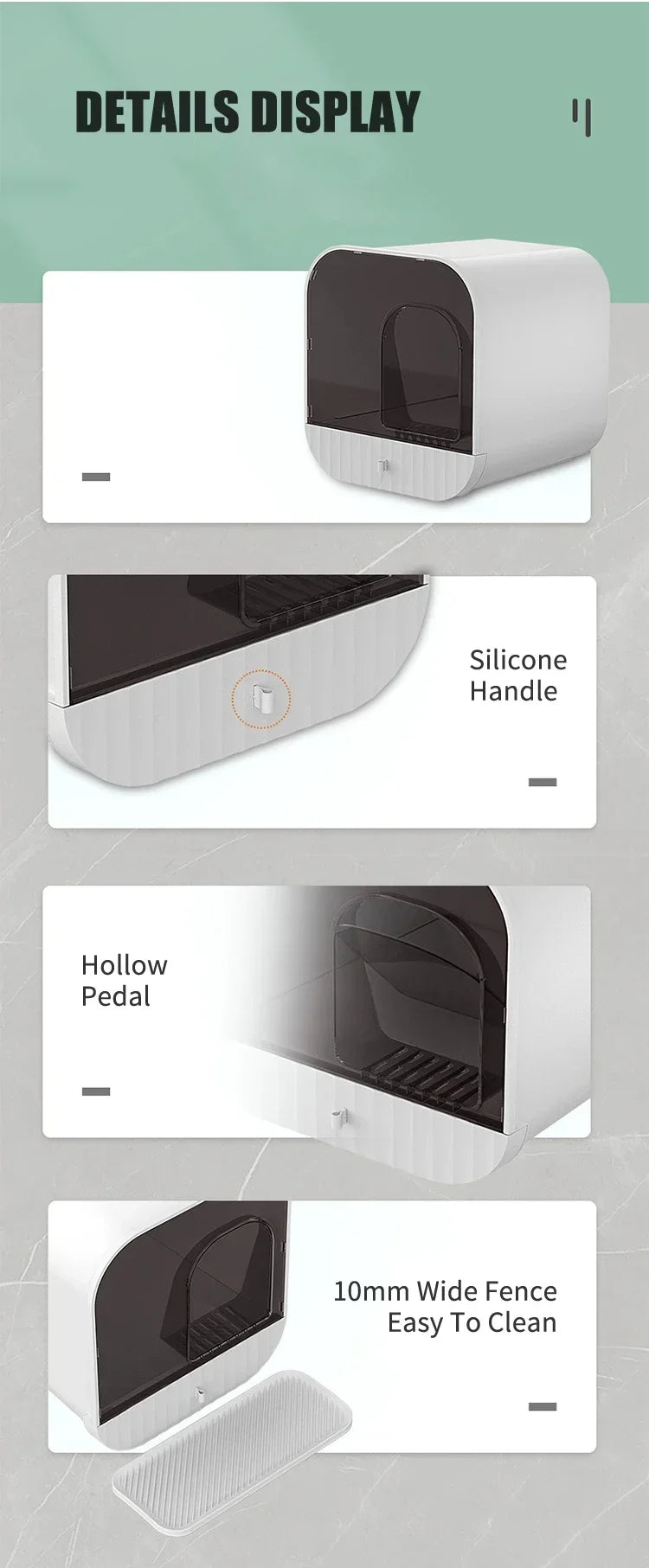 Cat Litter Box Fully Enclosed Splash-proof