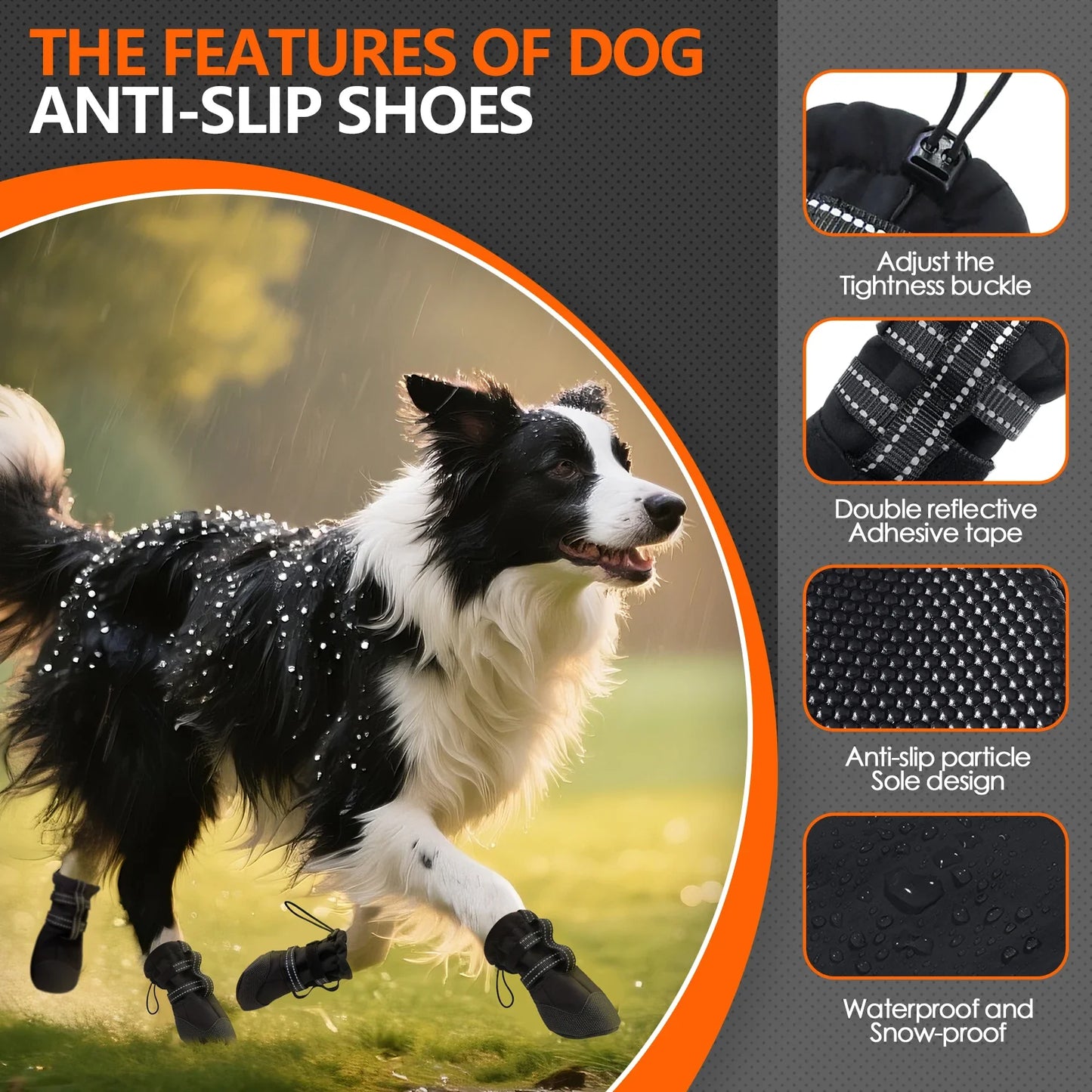 Waterproof Anti Slip Doggy Shoes