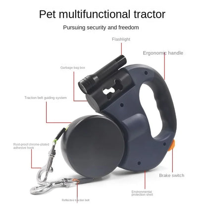 Double dog Retractable Leash Light