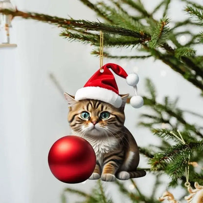 Cat Christmas Charm Ornament