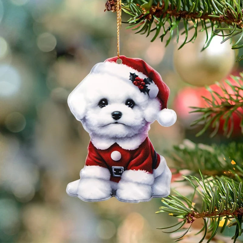 Cartoon Dog Christmas Ornaments