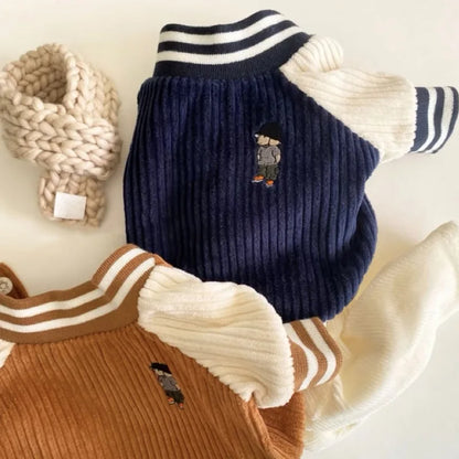 Cute Embroidered Doggy Baseball Jacket