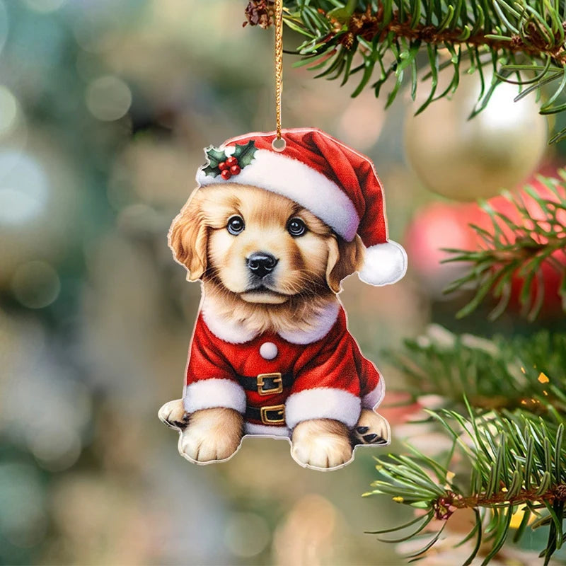 Cartoon Dog Christmas Ornaments