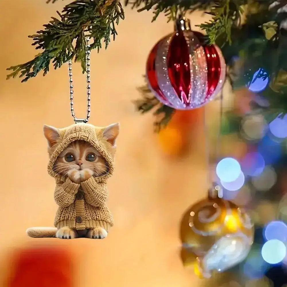 2D Car Hanging Cat Pendant