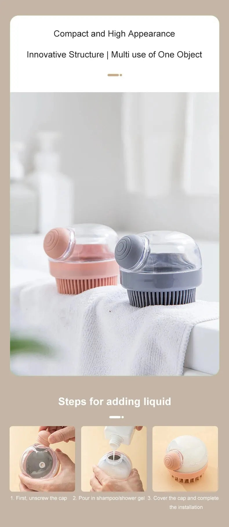 Cat/Dog Bath Brush Shampoo Dispenser