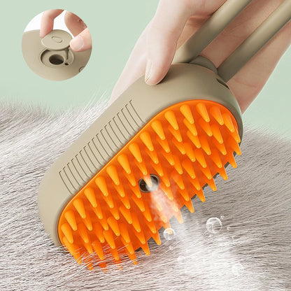 Steamy Cat/Dog Brush Electric Spray 3 in 1