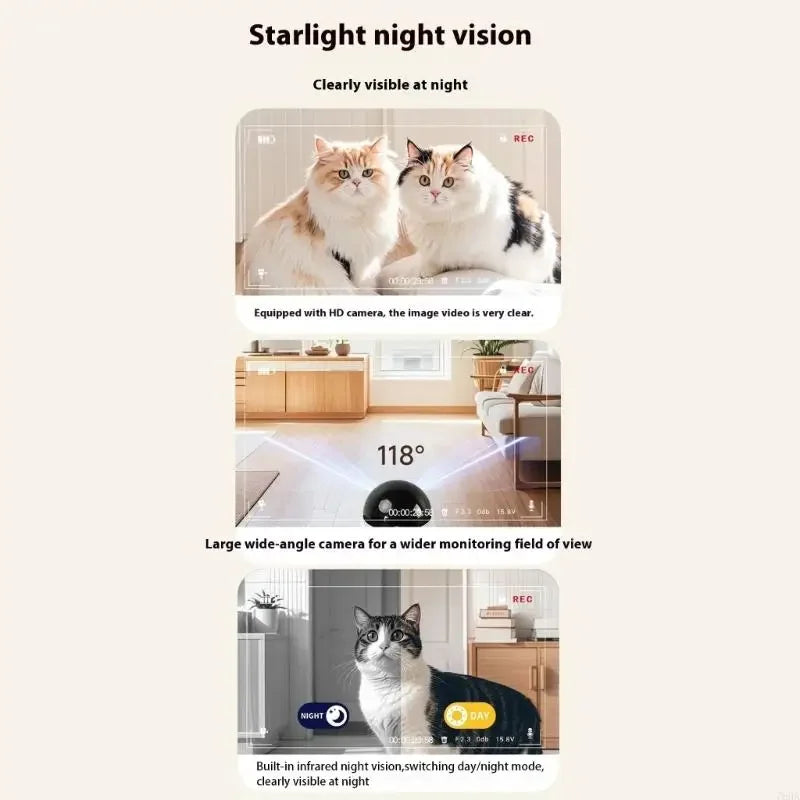 360 Degree Rotating Pet Camera with Two Way Talk Function