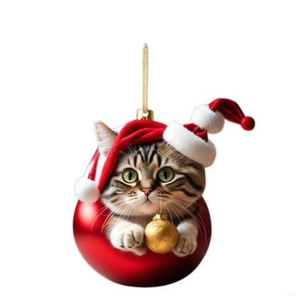 Cat Christmas Charm Ornament