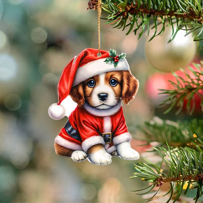 Cartoon Dog Christmas Ornaments