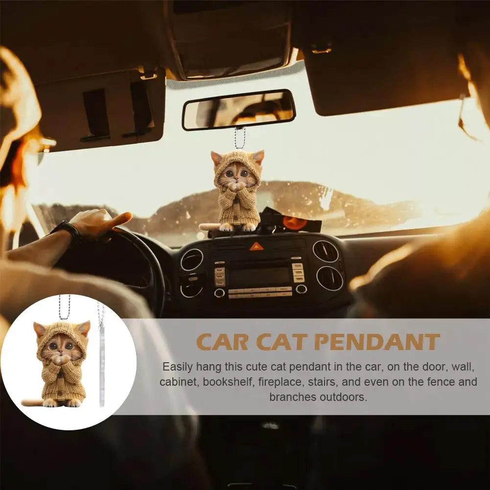 2D Car Hanging Cat Pendant