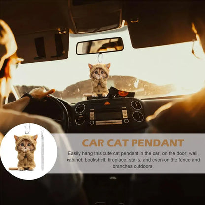 2D Car Hanging Cat Pendant