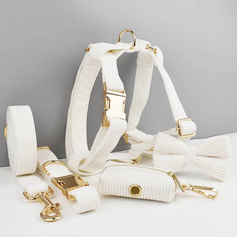 Dog Collar And Leash Set with BOW Poop Bags