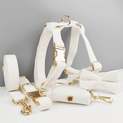 Dog Collar And Leash Set with BOW Poop Bags