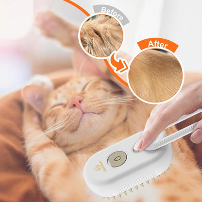 Steamy Cat/Dog Brush Electric Spray 3 in 1