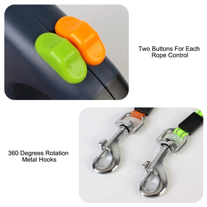 Double dog Retractable Leash Light