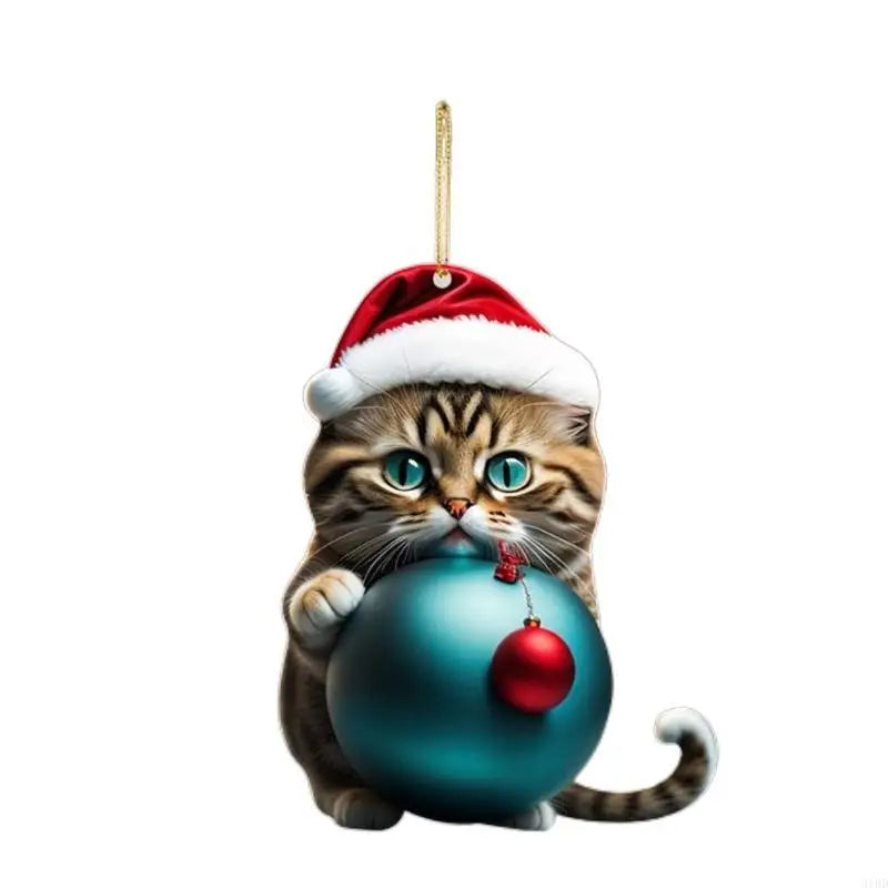 Cat Christmas Charm Ornament