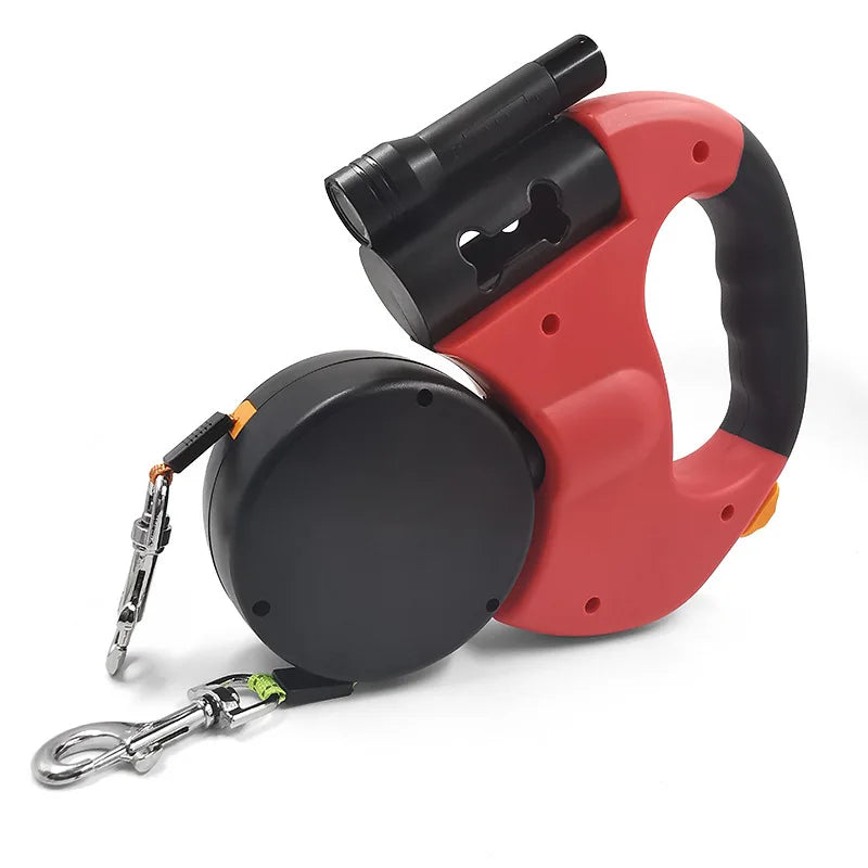 Double dog Retractable Leash Light