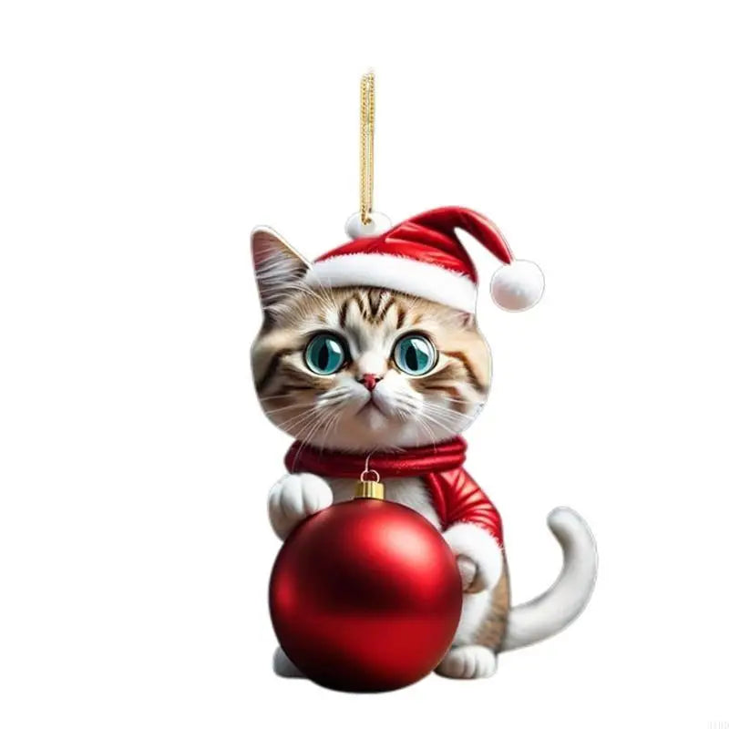 Cat Christmas Charm Ornament