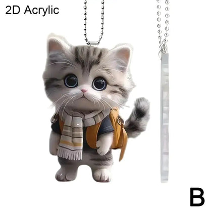2D Car Hanging Cat Pendant