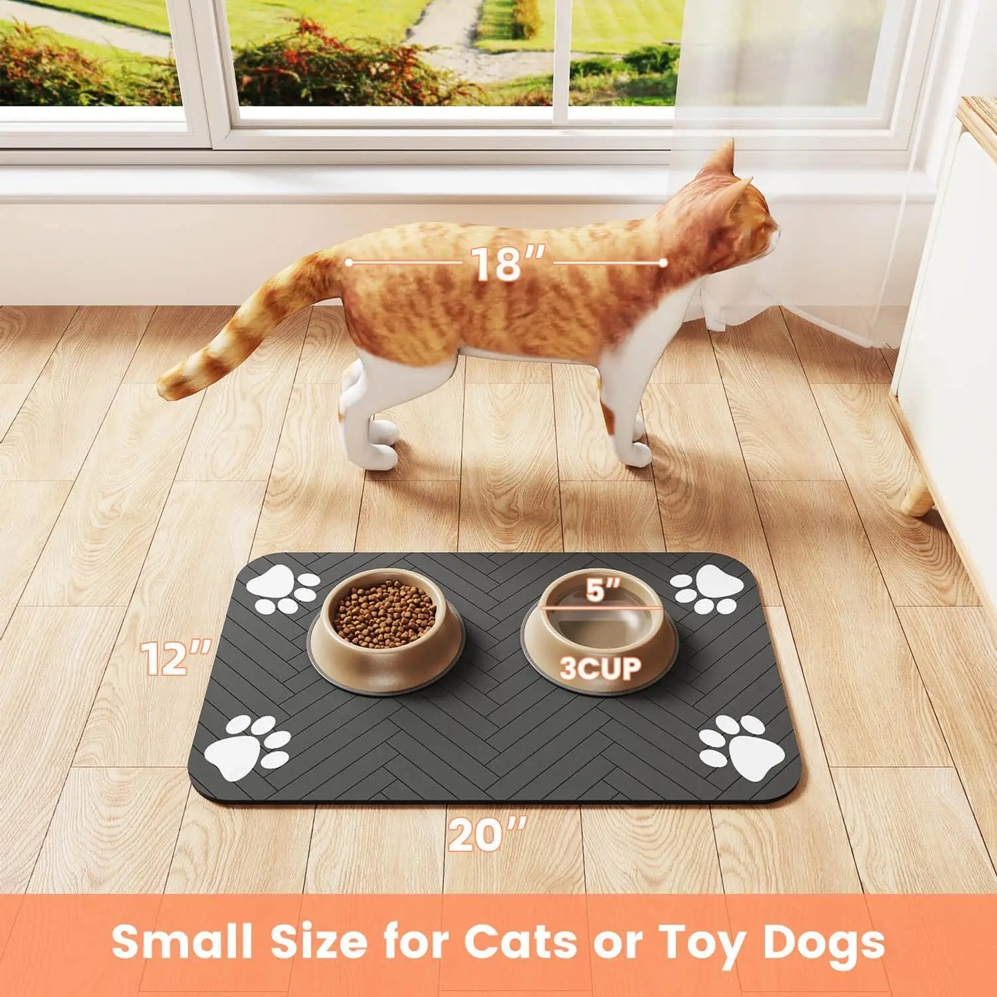 Dog/Cat Feeding Mat-Absorbent Pet Placemat
