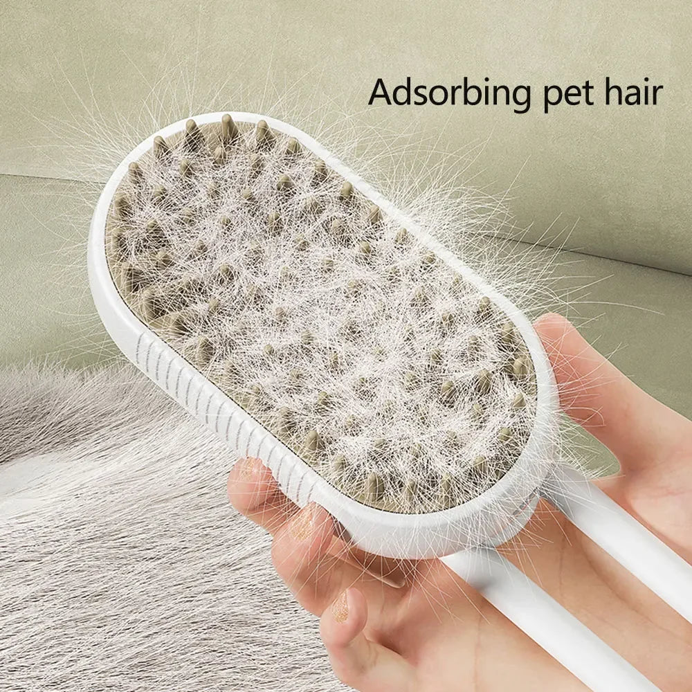 Steamy Cat/Dog Brush Electric Spray 3 in 1