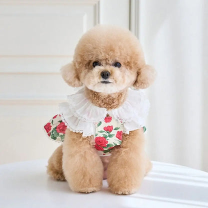 Cute Rose Doggy Dress Breathable Thin Design