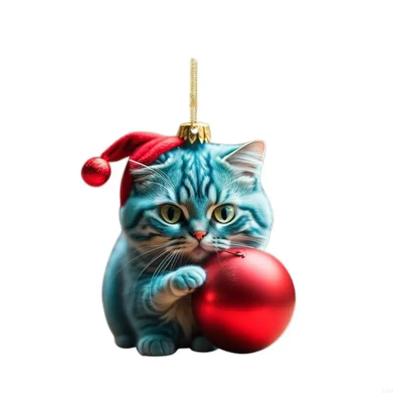 Cat Christmas Charm Ornament