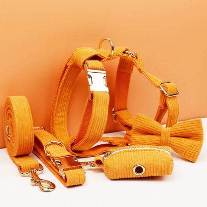 Dog Collar And Leash Set with BOW Poop Bags