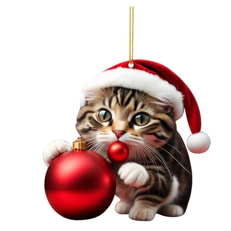 Cat Christmas Charm Ornament
