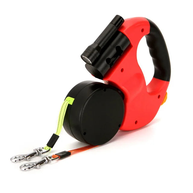 Double dog Retractable Leash Light