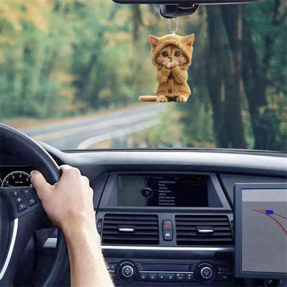 2D Car Hanging Cat Pendant