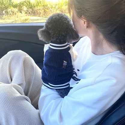 Cute Embroidered Doggy Baseball Jacket