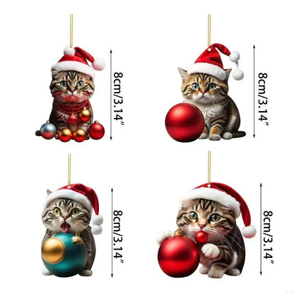 Cat Christmas Charm Ornament