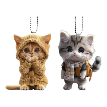 2D Car Hanging Cat Pendant