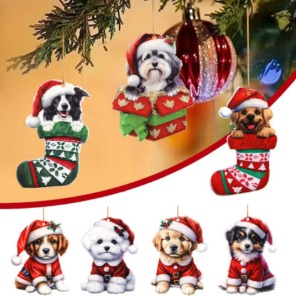 Cartoon Dog Christmas Ornaments