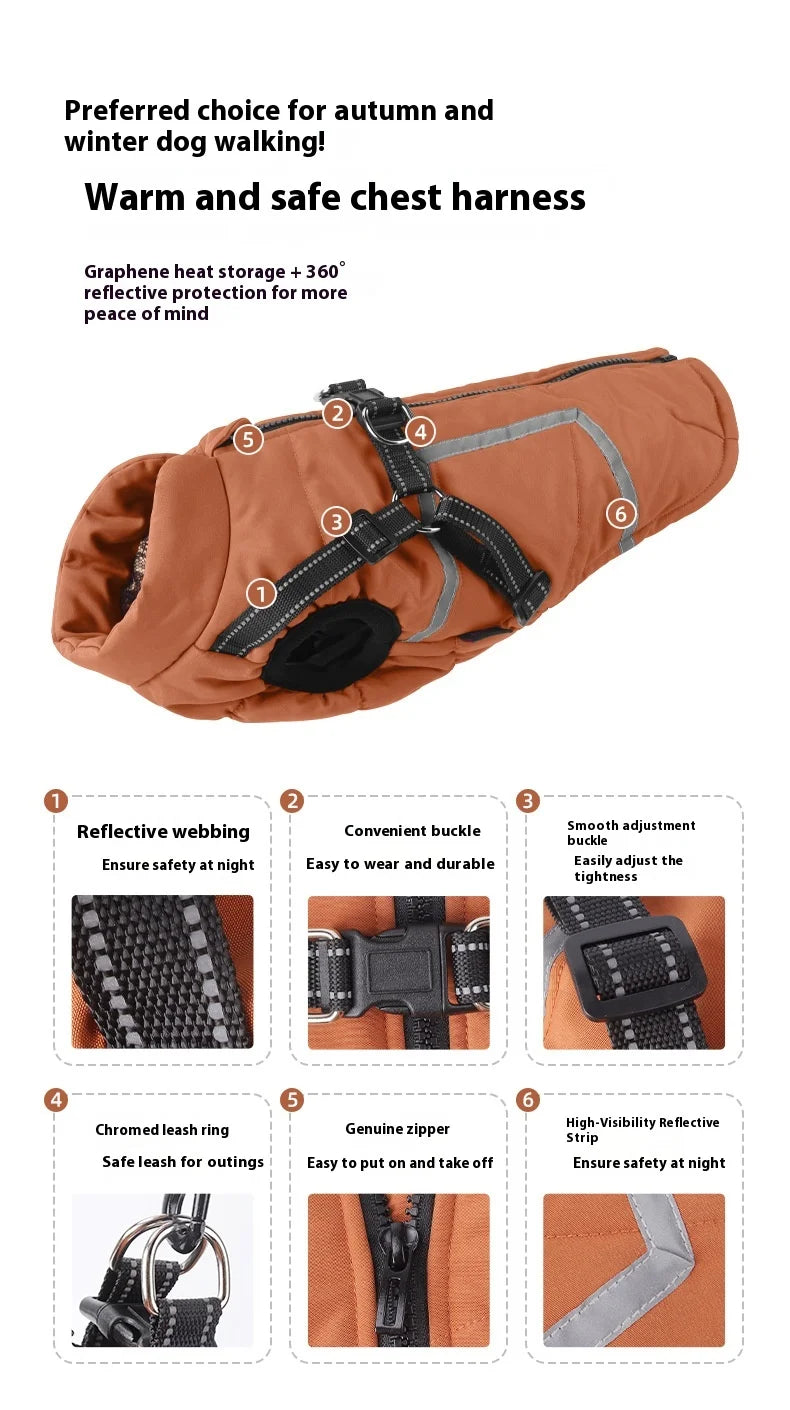 Premium All-Weather Dog Jacket with Harness