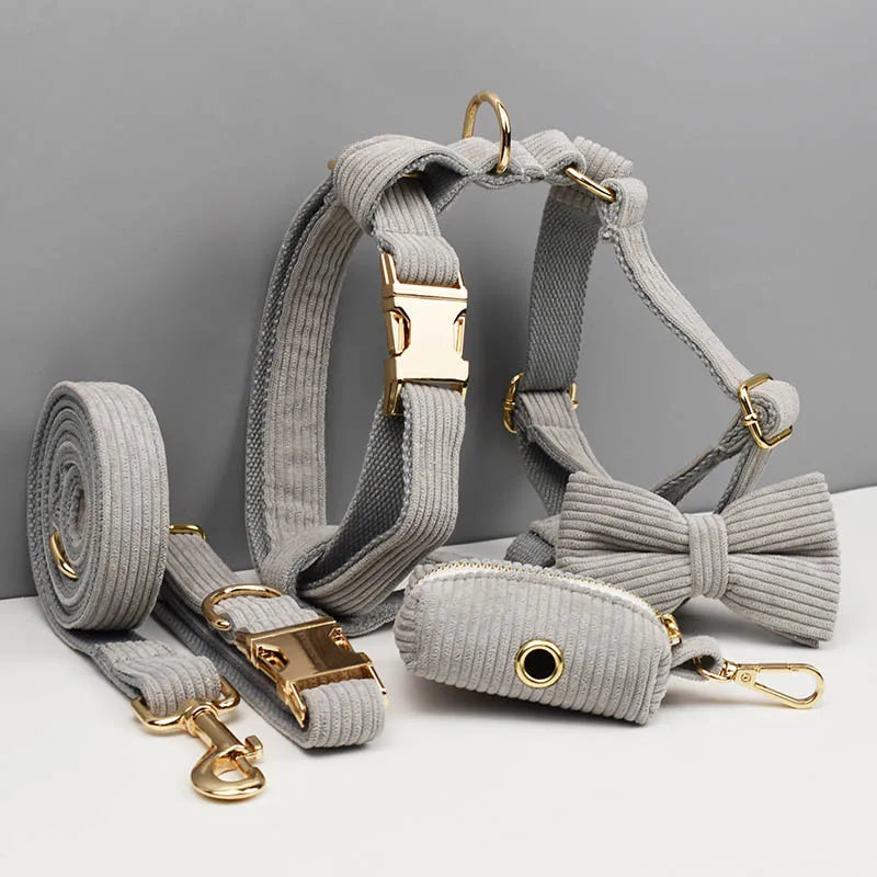 Dog Collar And Leash Set with BOW Poop Bags