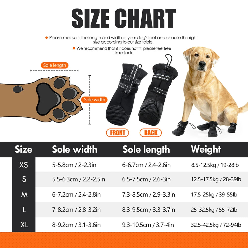 Waterproof Anti Slip Doggy Shoes
