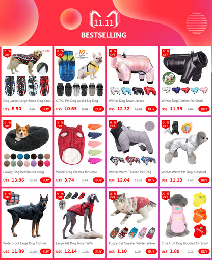 Winter Warm Doggy Jacket with Harness