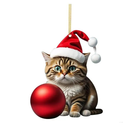 Cat Christmas Charm Ornament