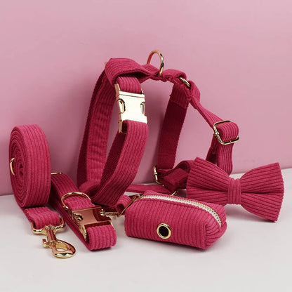 Dog Collar And Leash Set with BOW Poop Bags