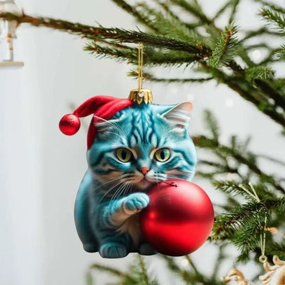 Cat Christmas Charm Ornament