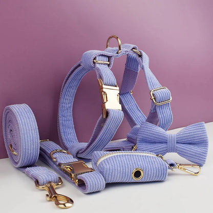 Dog Collar And Leash Set with BOW Poop Bags