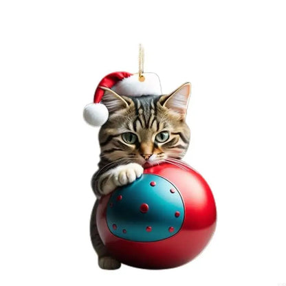 Cat Christmas Charm Ornament