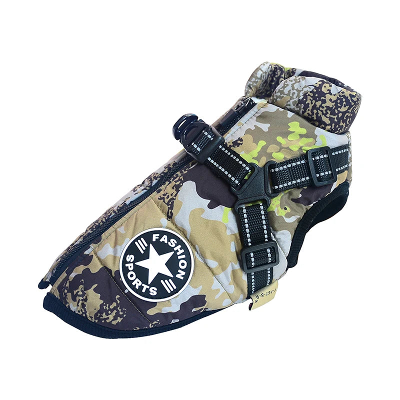 Winter Warm Doggy Jacket with Harness