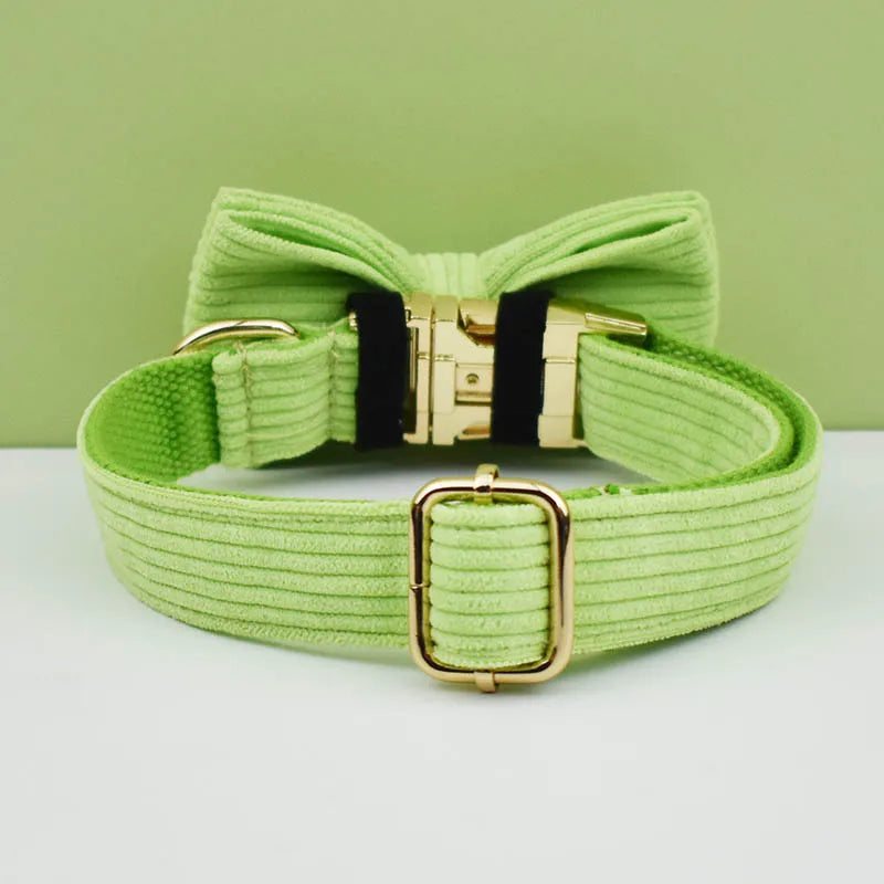 Dog Collar And Leash Set with BOW Poop Bags