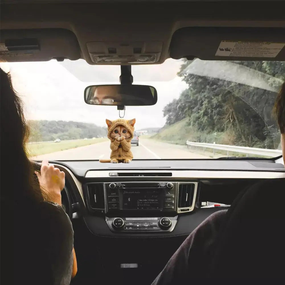 2D Car Hanging Cat Pendant