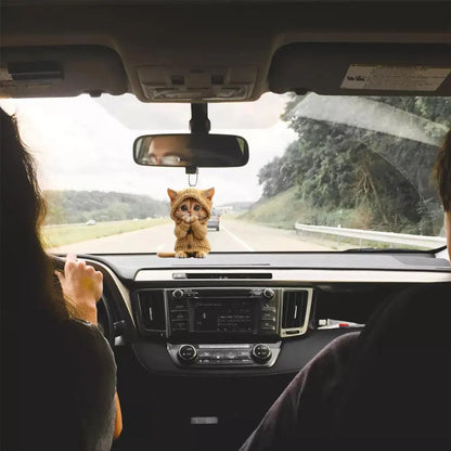 2D Car Hanging Cat Pendant