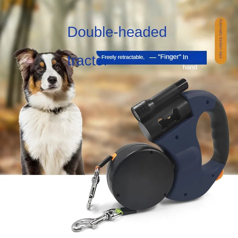Double dog Retractable Leash Light